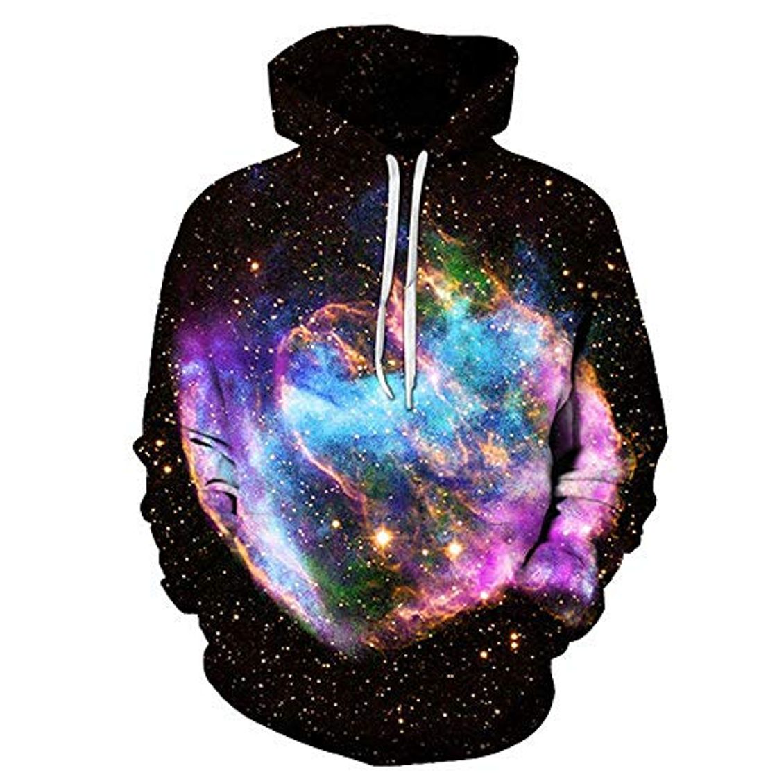 Fashion KUANYYPP 11Green Clothing Hombres Sudadera con Capucha Universe Galaxy 3D Patch Pocket