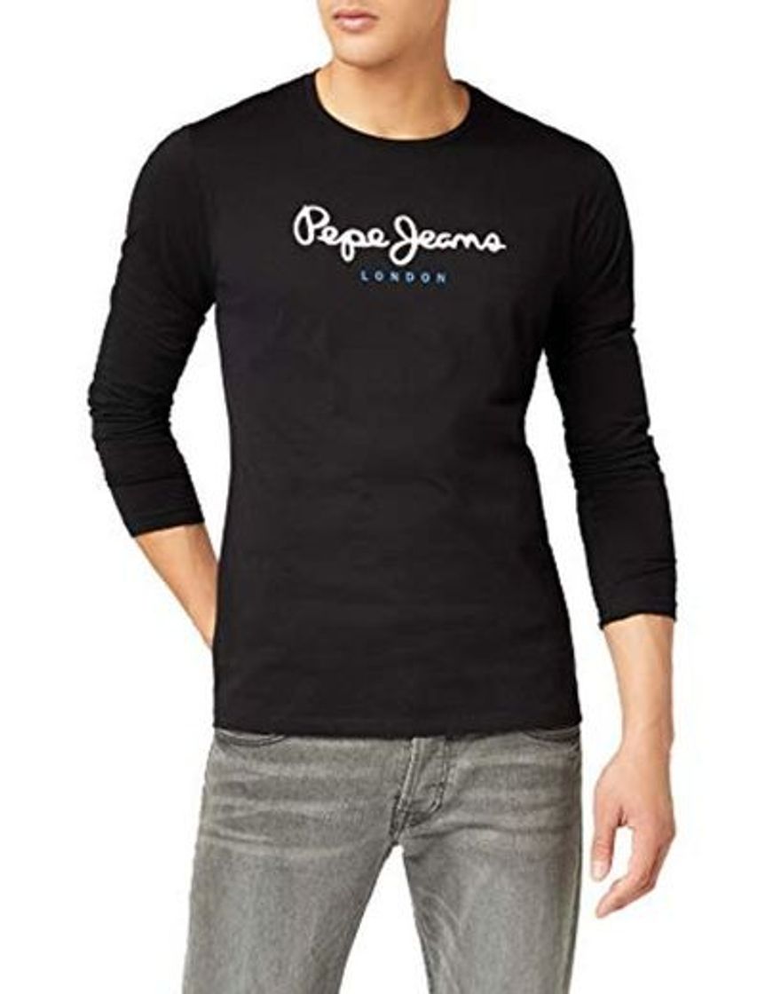 Moda Pepe Jeans Eggo Long, Top de Manga Larga Para Hombre, Negro