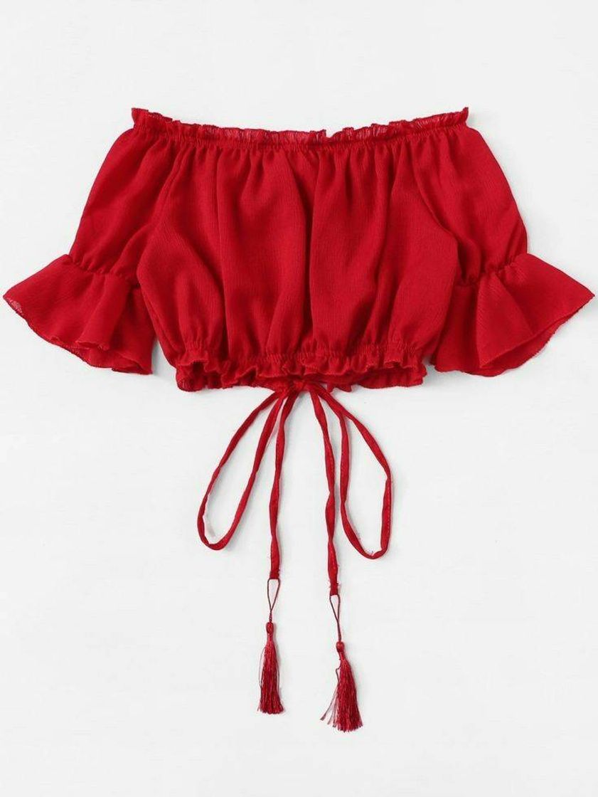 Fashion Cropped vermelho