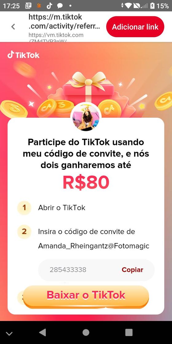 Social Nova promoção para somente amigos