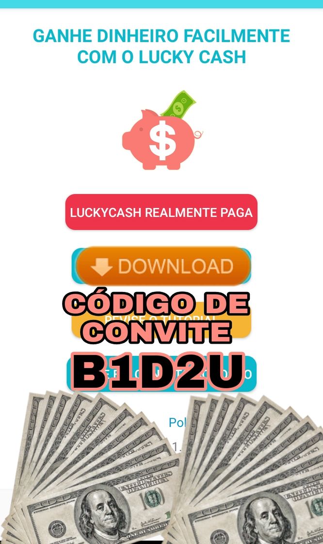 Moda LuckyCash o aplicativo que faz você ganha dinheiro