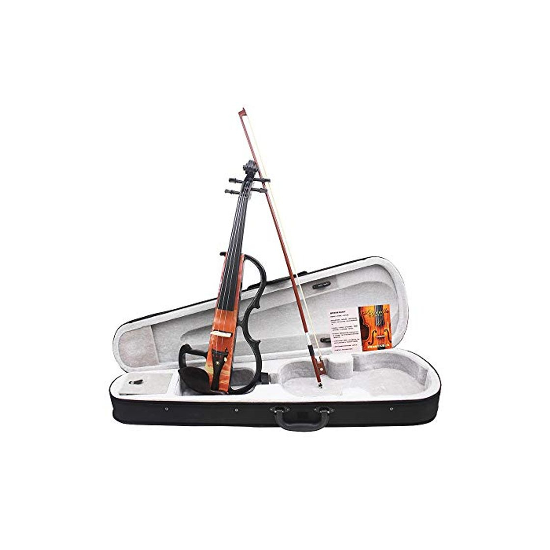 Social Violín de tamaño completo Estuche portátil Cable de audio Auricular Hombro Resina