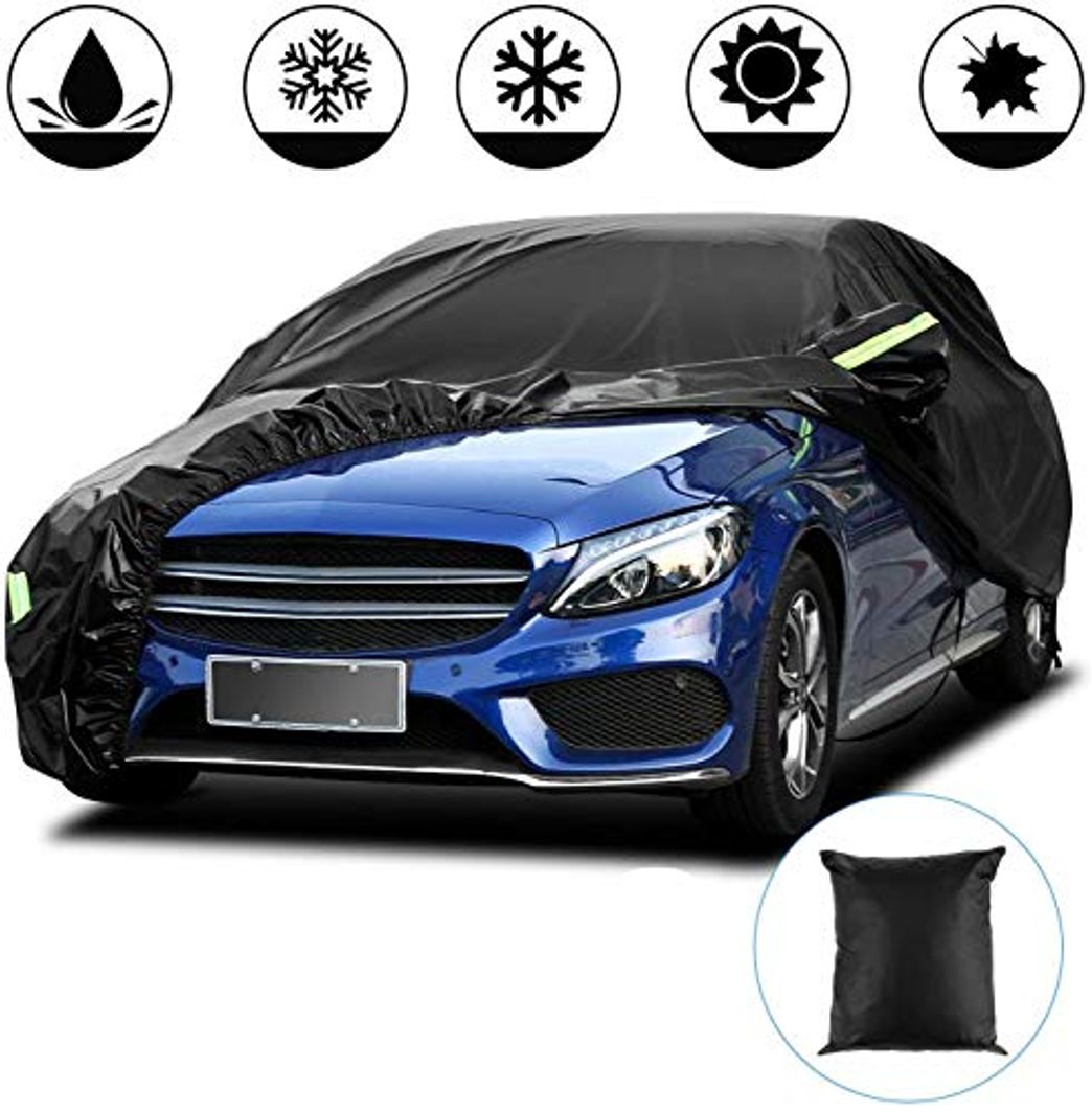 Social Funda para Coche Exterior Negra 210T Impermeable Lona para Coche Cubierta Coche