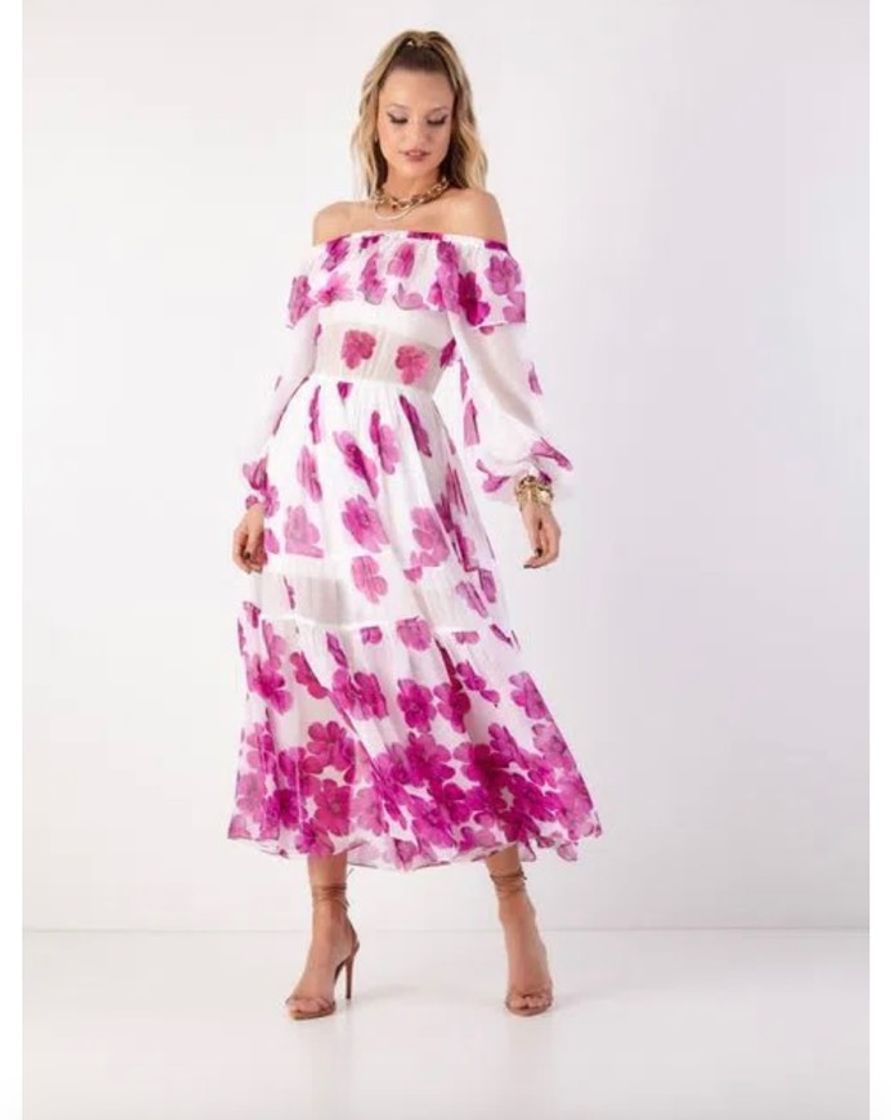 Fashion Vestido Floral Midi