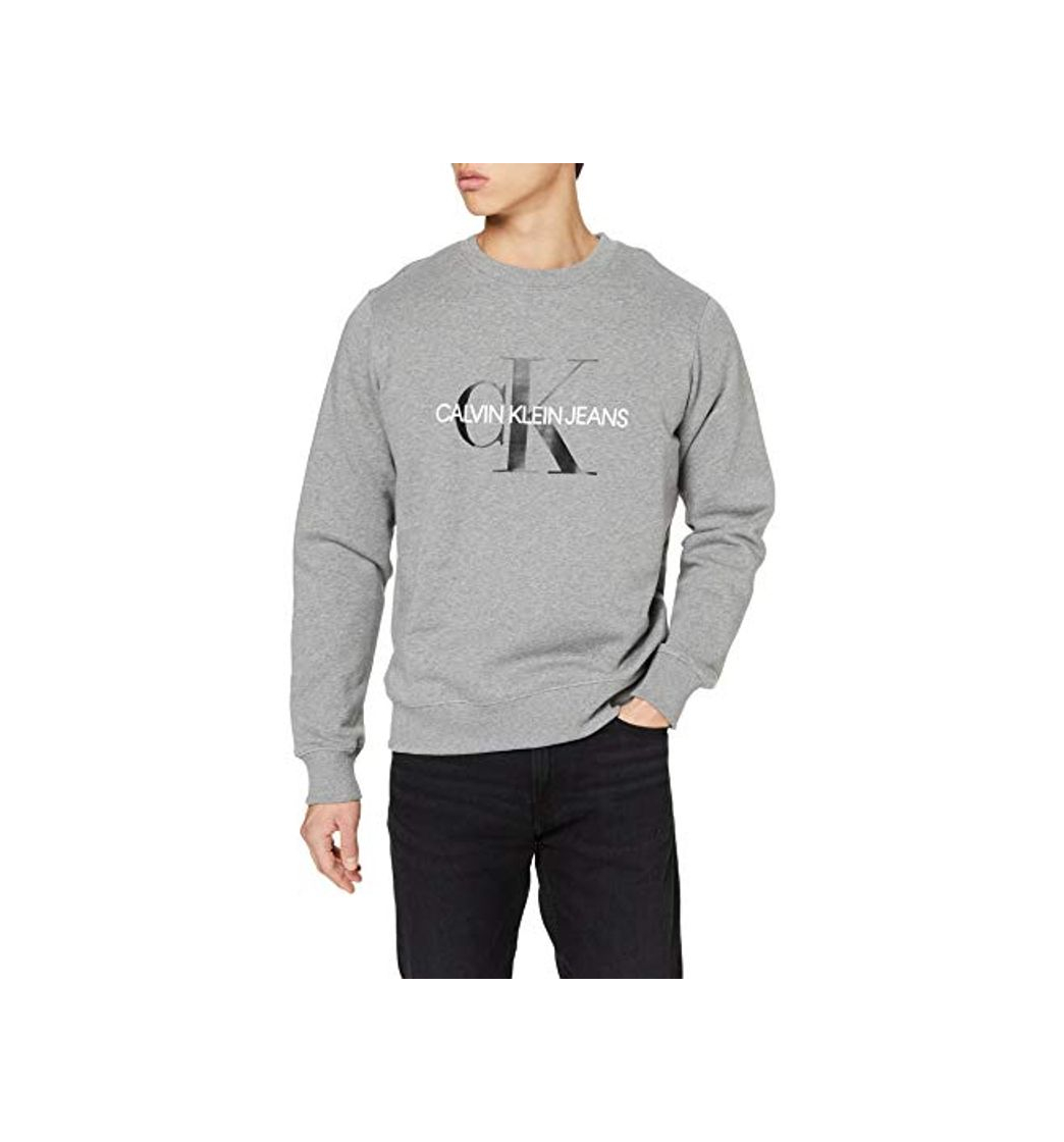 Fashion Calvin Klein Iconic Monogram Crewneck Sudadera, Gris