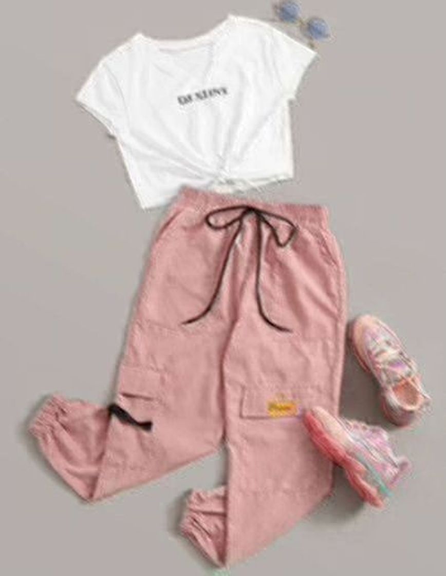 Social Conjunto playera y sudadera SHEIN 