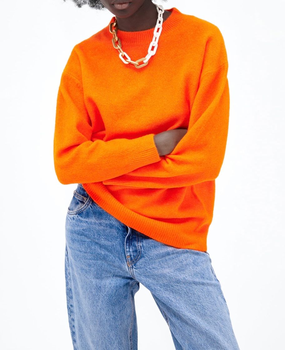 Fashion OVERSIZED KNIT SWEATER - Orange