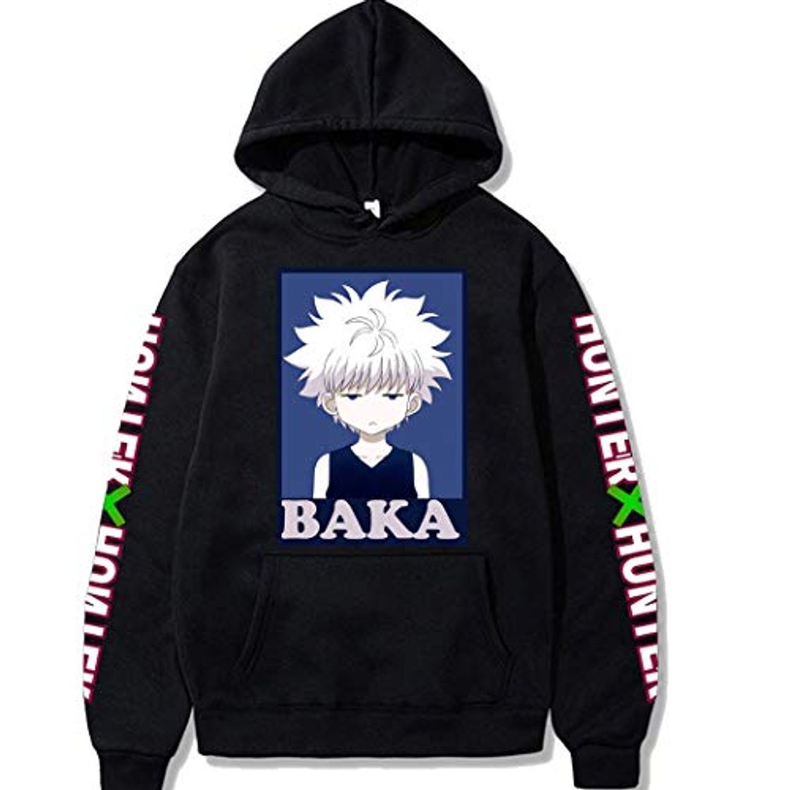 Moda HxH Anime Hunter X Hunter Sudaderas con Capucha Killua Baka Hoodie Streetswear Sudadera Tops