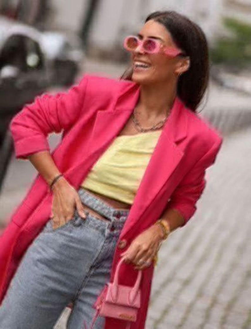 Moda Blazer rosa