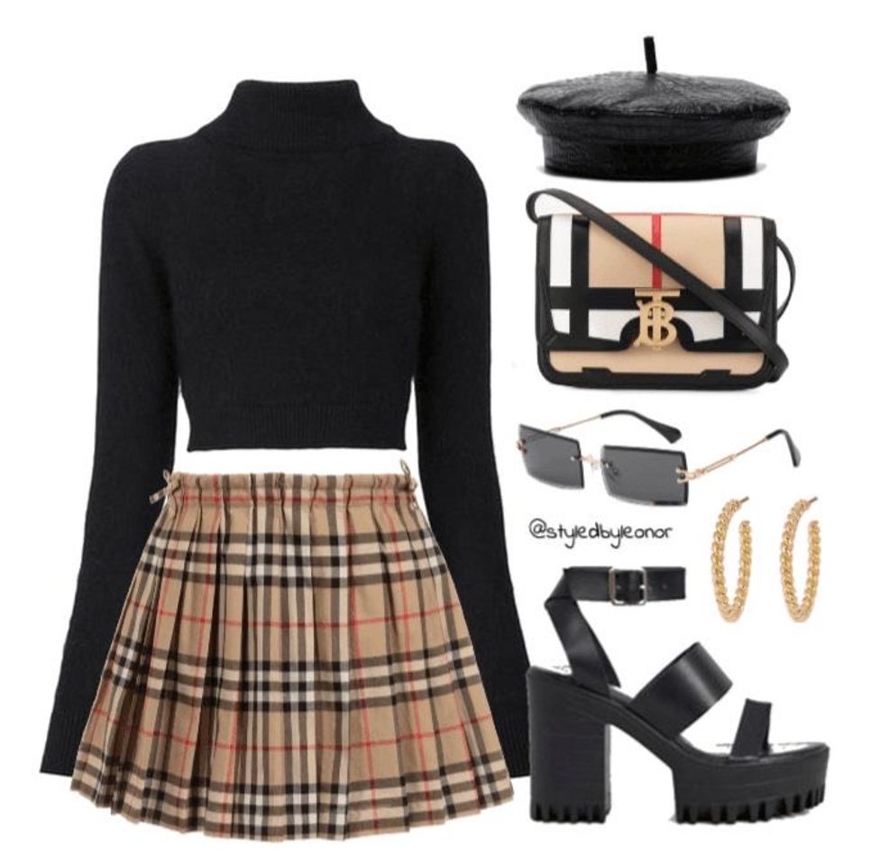 Burberry edgy artsy outfit