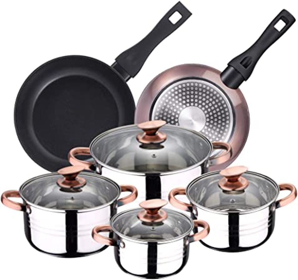 Producto Bergner PK1924 batería de Cocina 4 cacerolas con Tapas de Vidrio, más