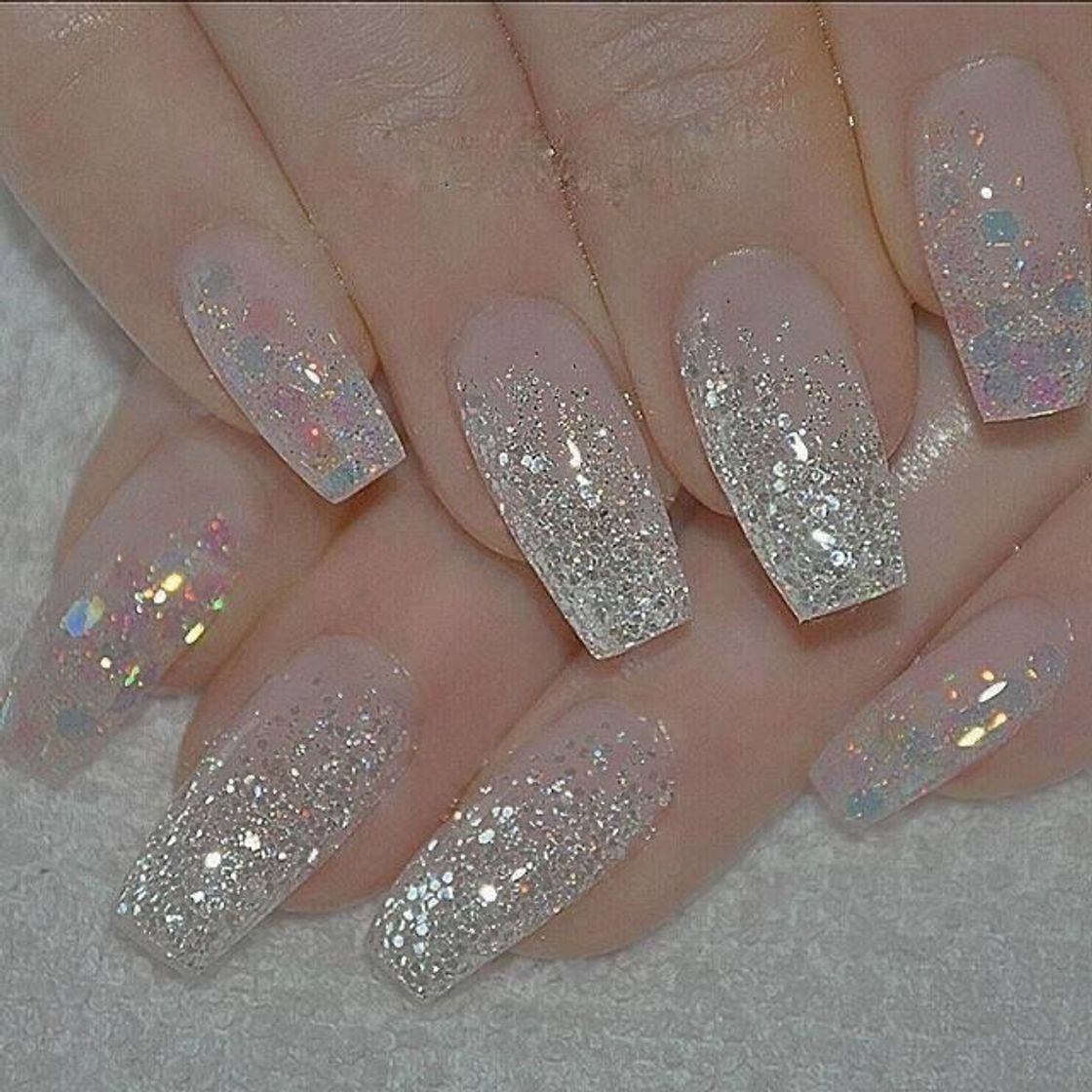 Fashion Unhas com glitter 