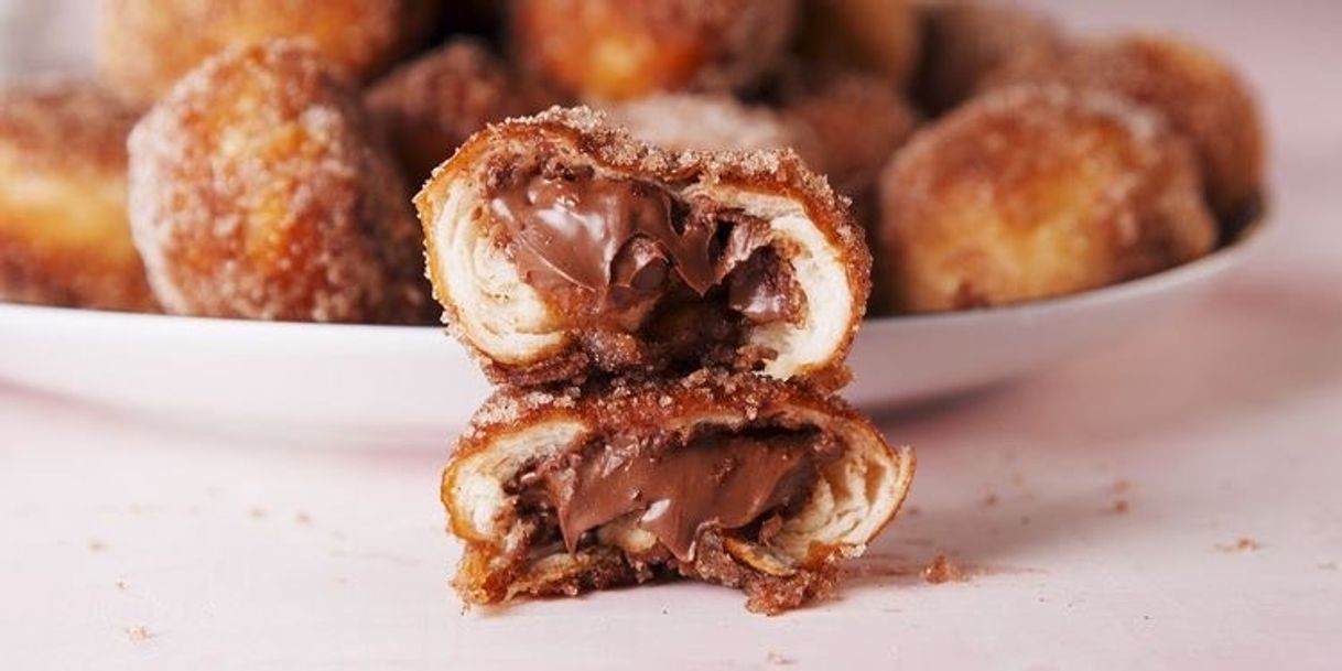 Fashion bolinho de chuva recheado com nutella!😋