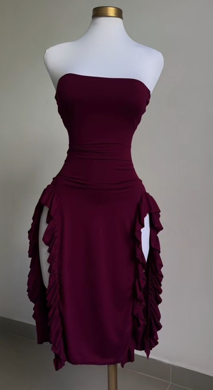 Moda Vestido vermelho vinho