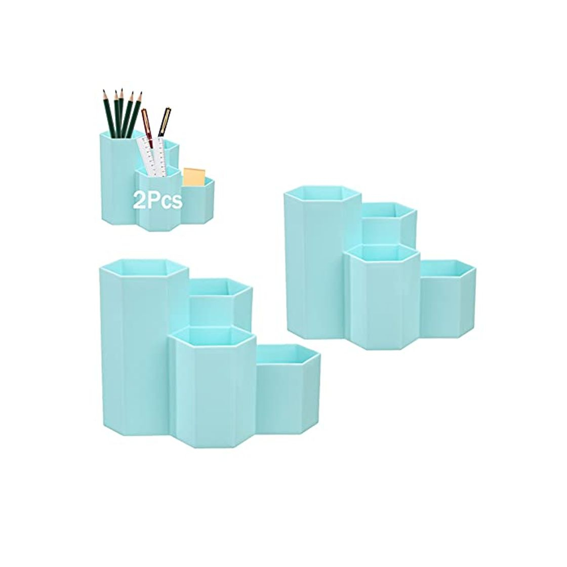 Producto 2Pcs Portalápices Hexagonal,Porta Lápices,Portalápices de Escritorio,Organizador de Bolígrafos,Organizador de Escritorio para Niños,Caja