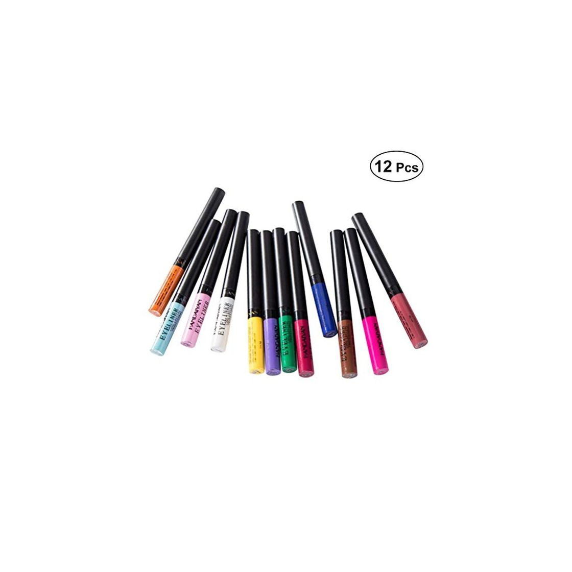 Product Lurrose 12pcs Rainbow Colors Liquid Glitter Eyeliner de larga duración a prueba