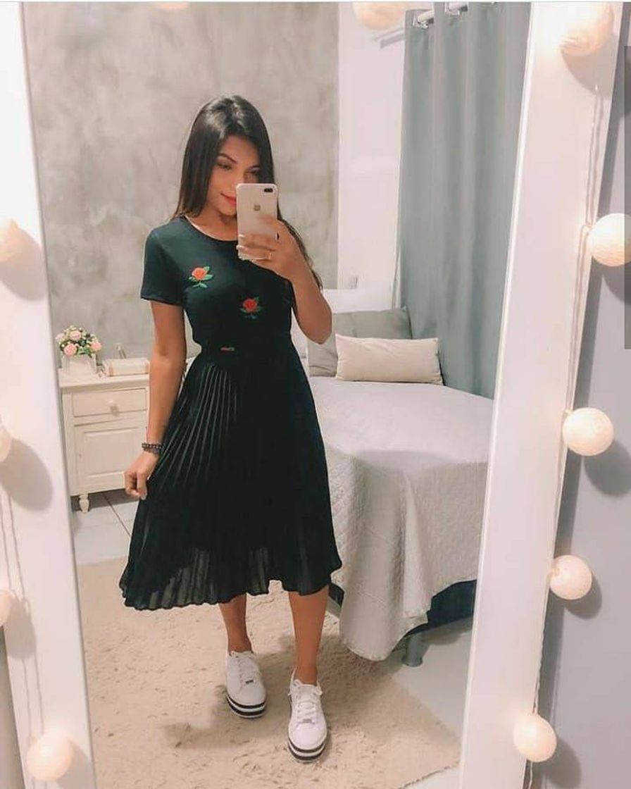 Social Look preto com saia
