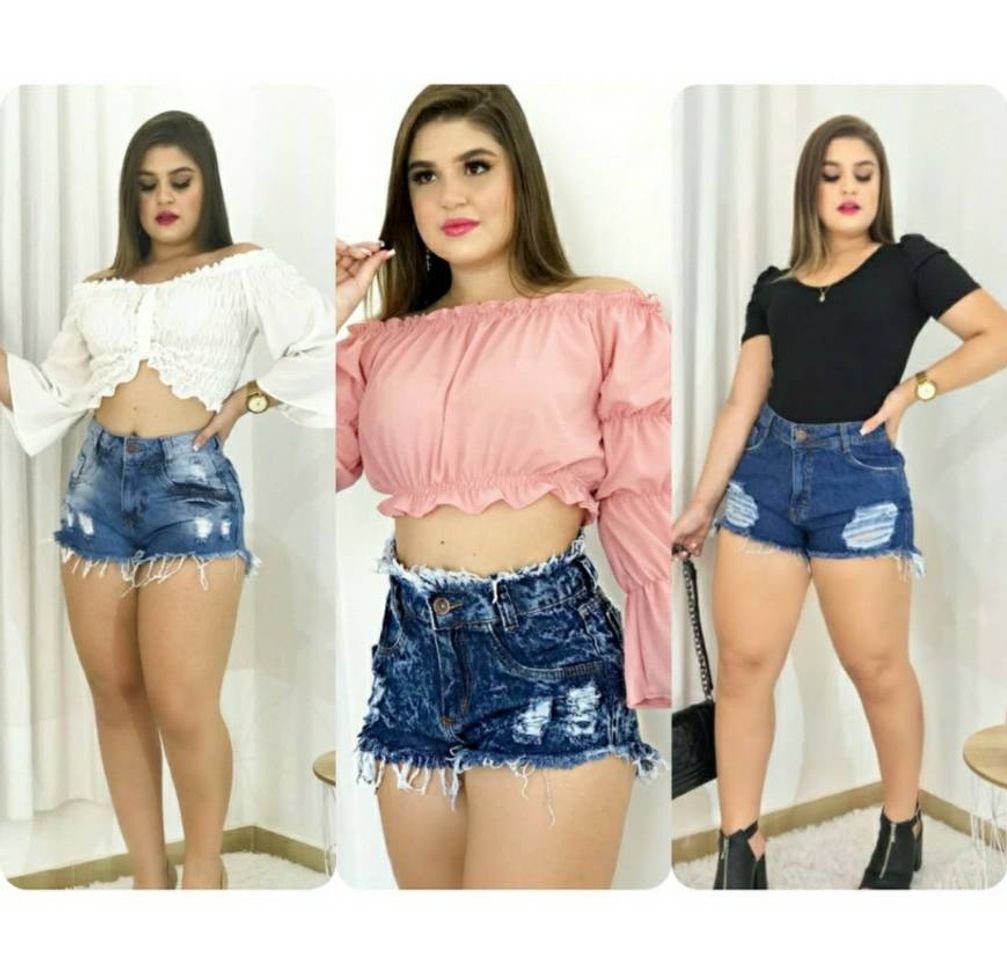 Moda Kit 2 Shorts Cintura Alta Hot Pants