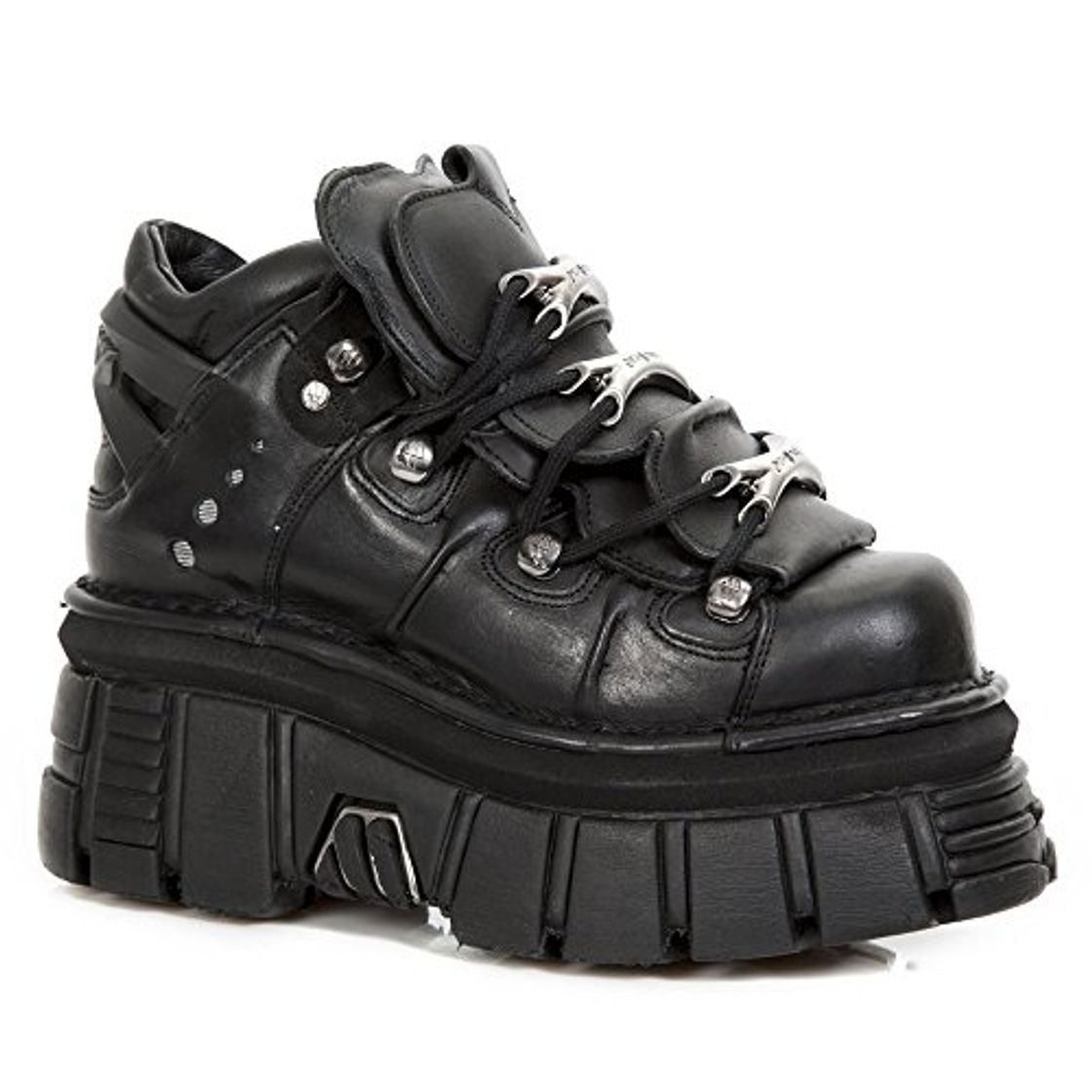 Producto Botín de Piel con Plataforma New Rock Negro Colección Metallic M.106-S29