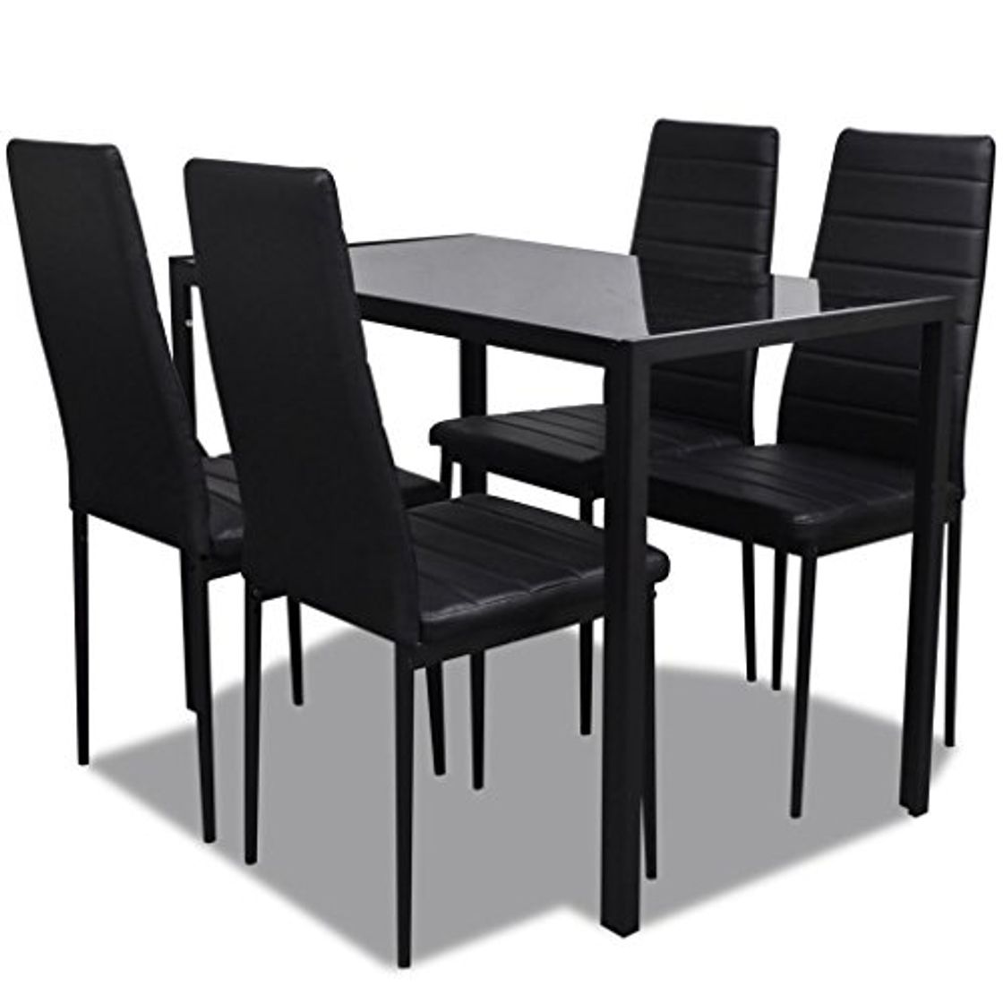 Product vidaXL Conjunto de Salón Comedor 5 Piezas Negro Juego de Mesa y