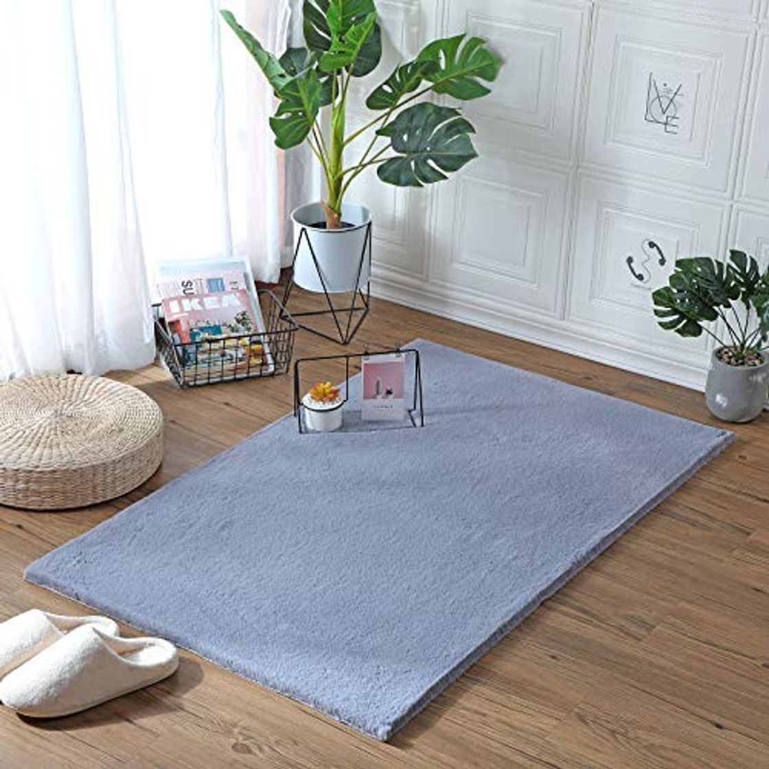 Producto YIHAIC Alfombra de Piel de Oveja,Antideslizante Alfombra De Piel De Conejo Artificial,con