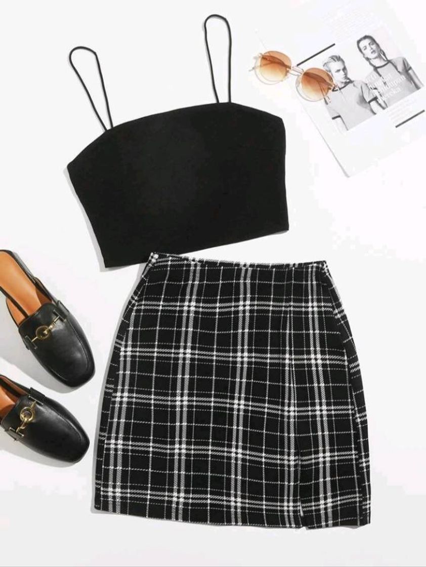 Fashion Conjunto de cropped e saia