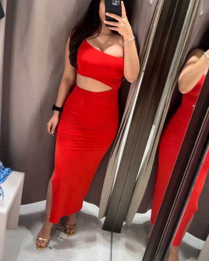 Vestido rojo Zara 