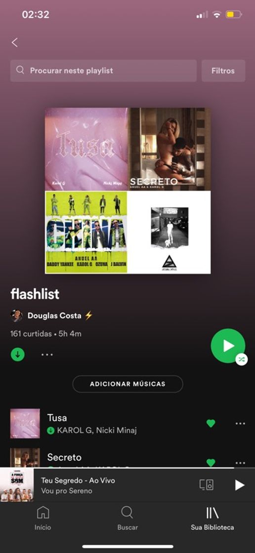 Canción Minha flash list no Spotify 