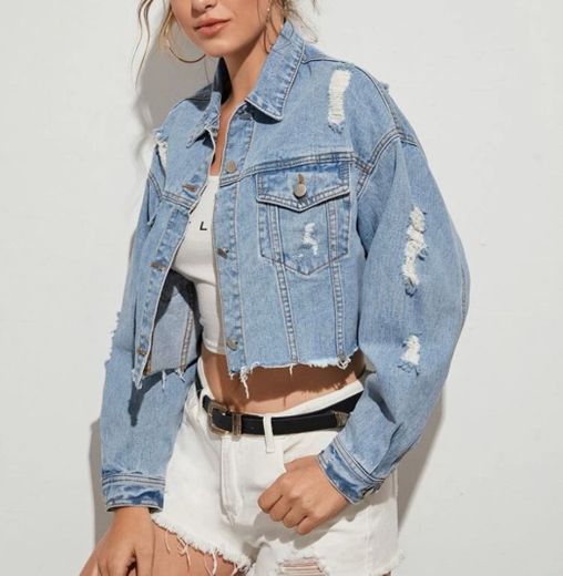 Jaqueta jeans cropped 