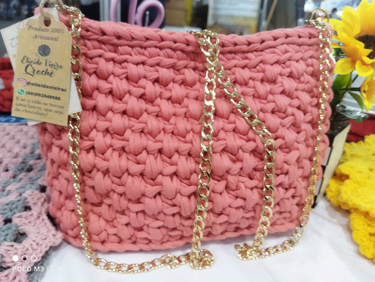 Moda bolsa em fio de malha