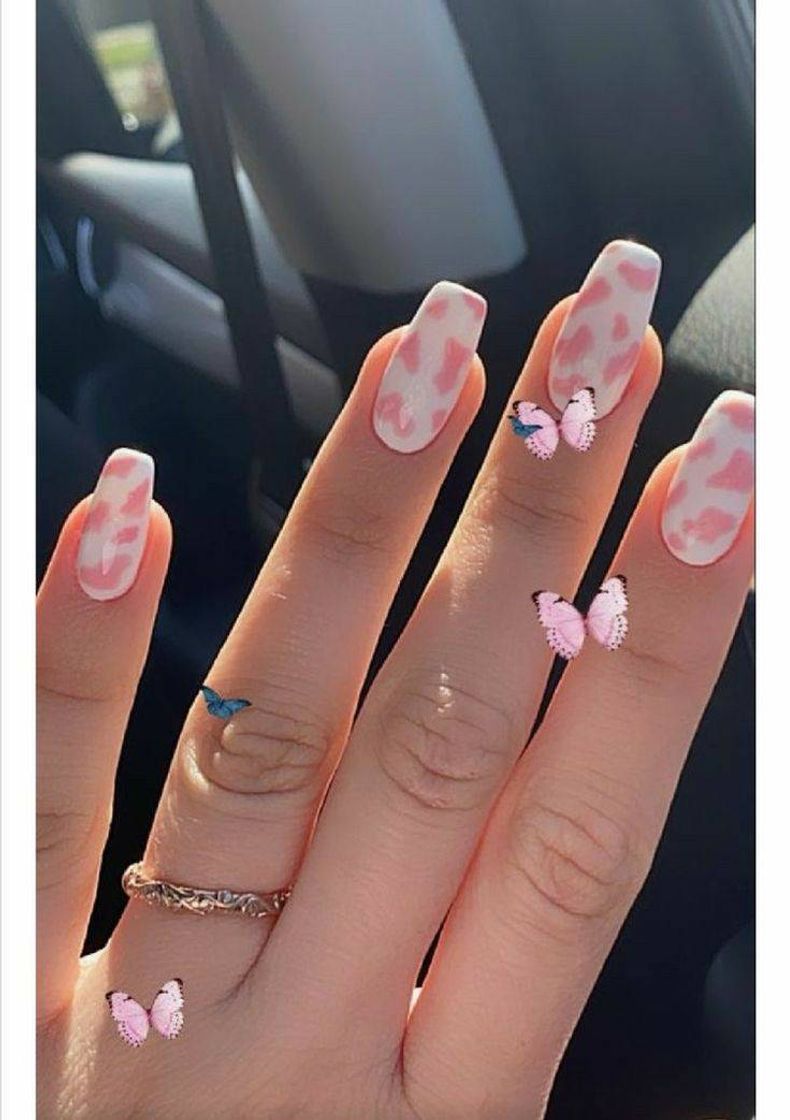 Moda unhas vaquinha rosa