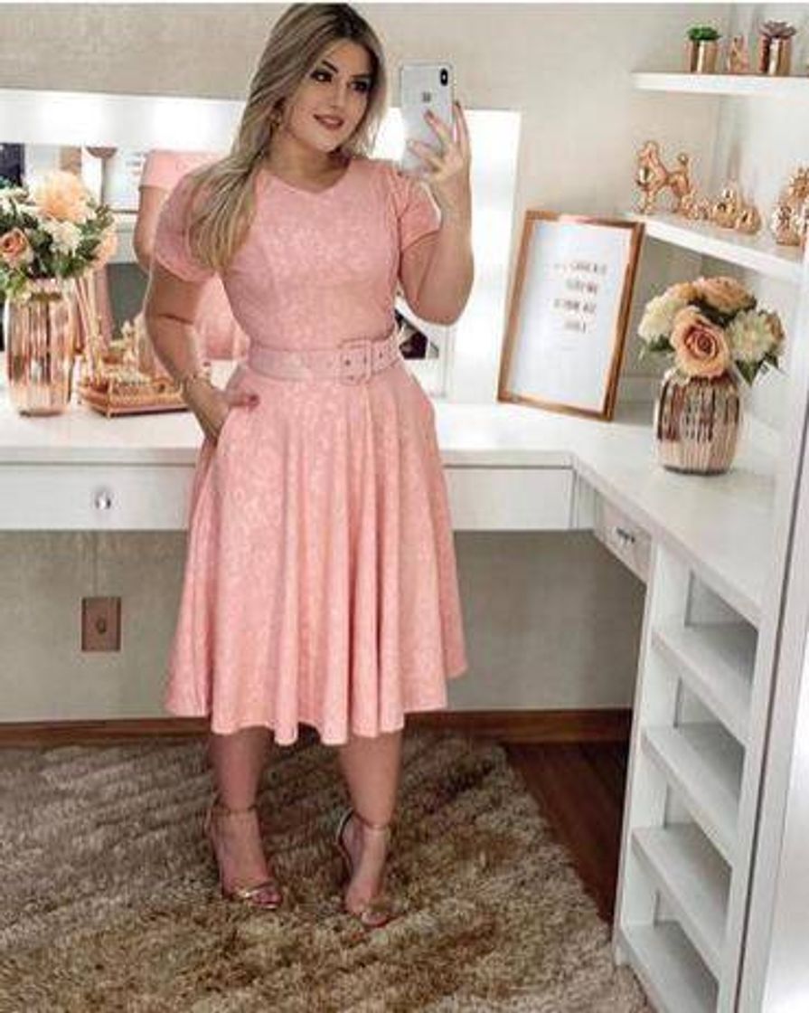 Social Vestido Manga Curta Midi Social Moda Evangelica