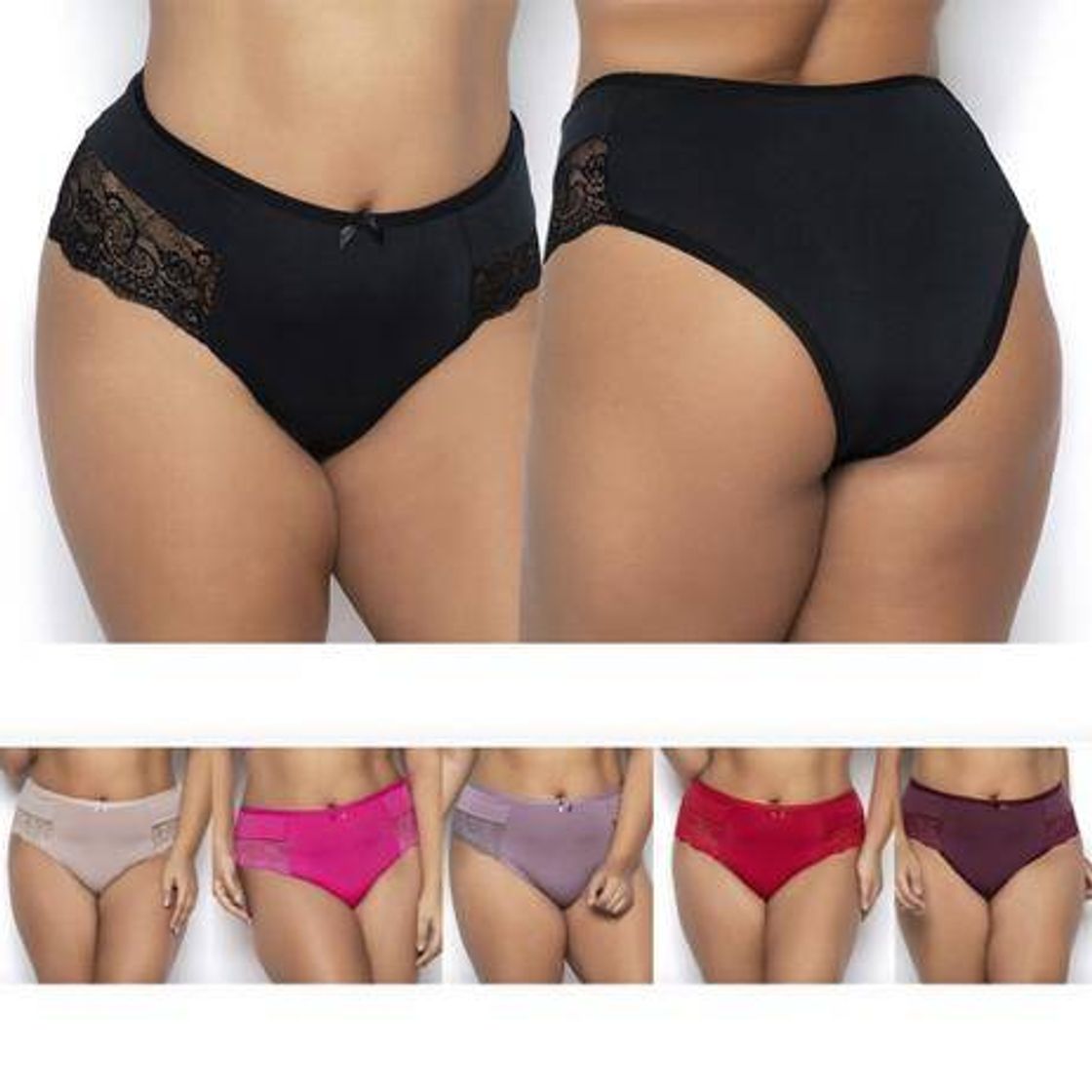 Moda Kit Calcinha Plus Size Gatria Calçola Reforçada 5 Peças