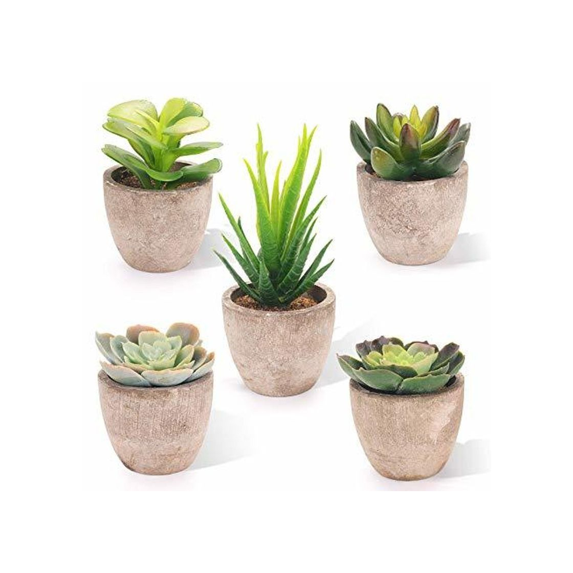 Social EEKONG Plantas Artificiales Suculentas Plásticas Flor pequeñas en Maceta para decoración del