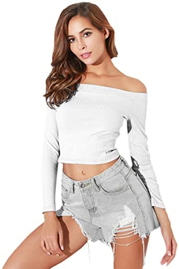 Social Loalirando Crop-Top Transparente Mujer Sexy de Manga Larga con ángeles Impresos Top