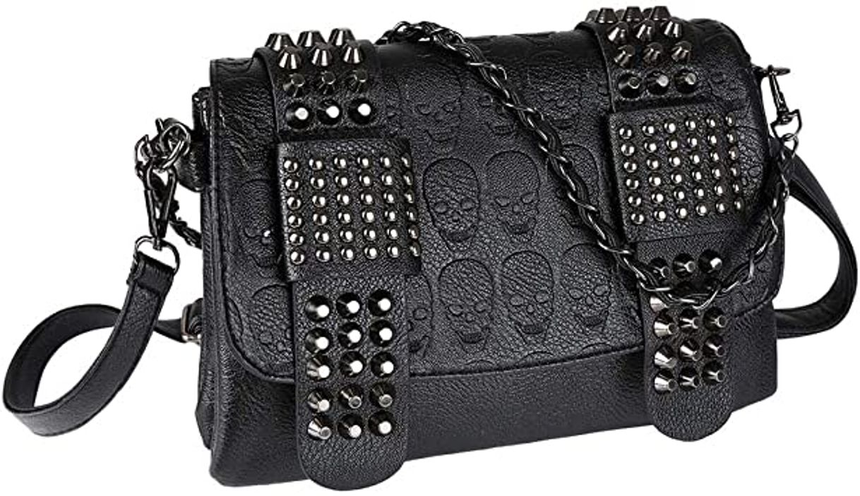Social Vbiger Bolso Calaveras Pequeño Bolso de Hombro Cuero PU Bolso Bandolera de