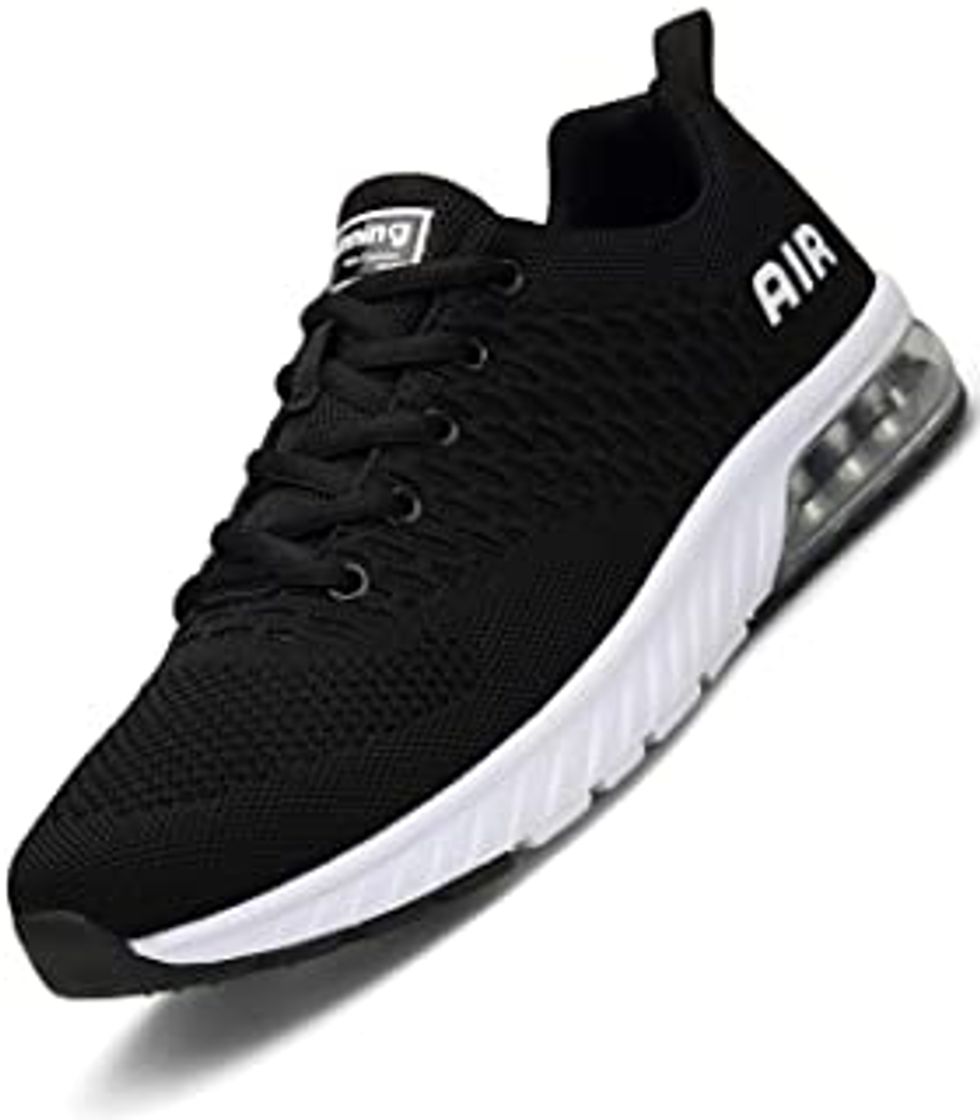 Social Zapatillas de Running para Hombre Casual Tenis Asfalto Zapatos Deporte Fitness Gym Correr Gimnasio Deportives Transpirables Seguridad Atlético Trekking Bambas Plataform Sneakers Negro 41 EU