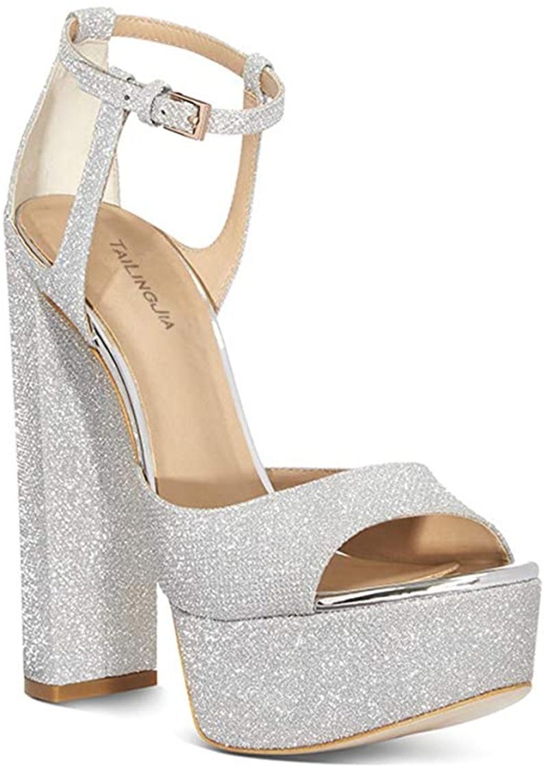 Social Mujeres tacón Alto Plataforma Fiesta Noche Boda Zapatos de Punta Abierta Sandalias