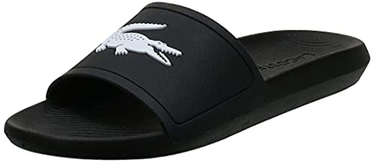 Fashion Lacoste Croco Slide 119 1 CMA, Sandalias de Punta Descubierta Hombre, Black