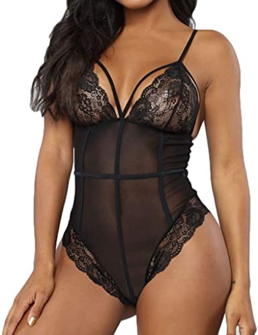 Fashion Lencería Mujer Sexy Monos Babydoll Camisón Ropa Interior Erotica Conjunto Tanga Entrepierna