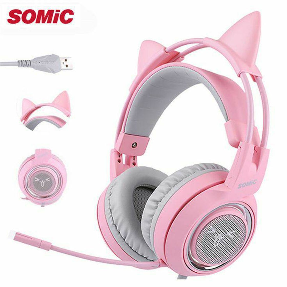 Moda FONE DE OUVIDO GATINHO PINK (ALIEXPRESS)