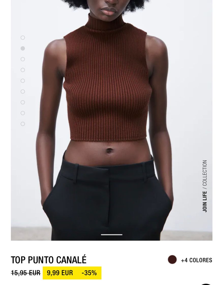 Moda Top de cuello subido y manga sisa