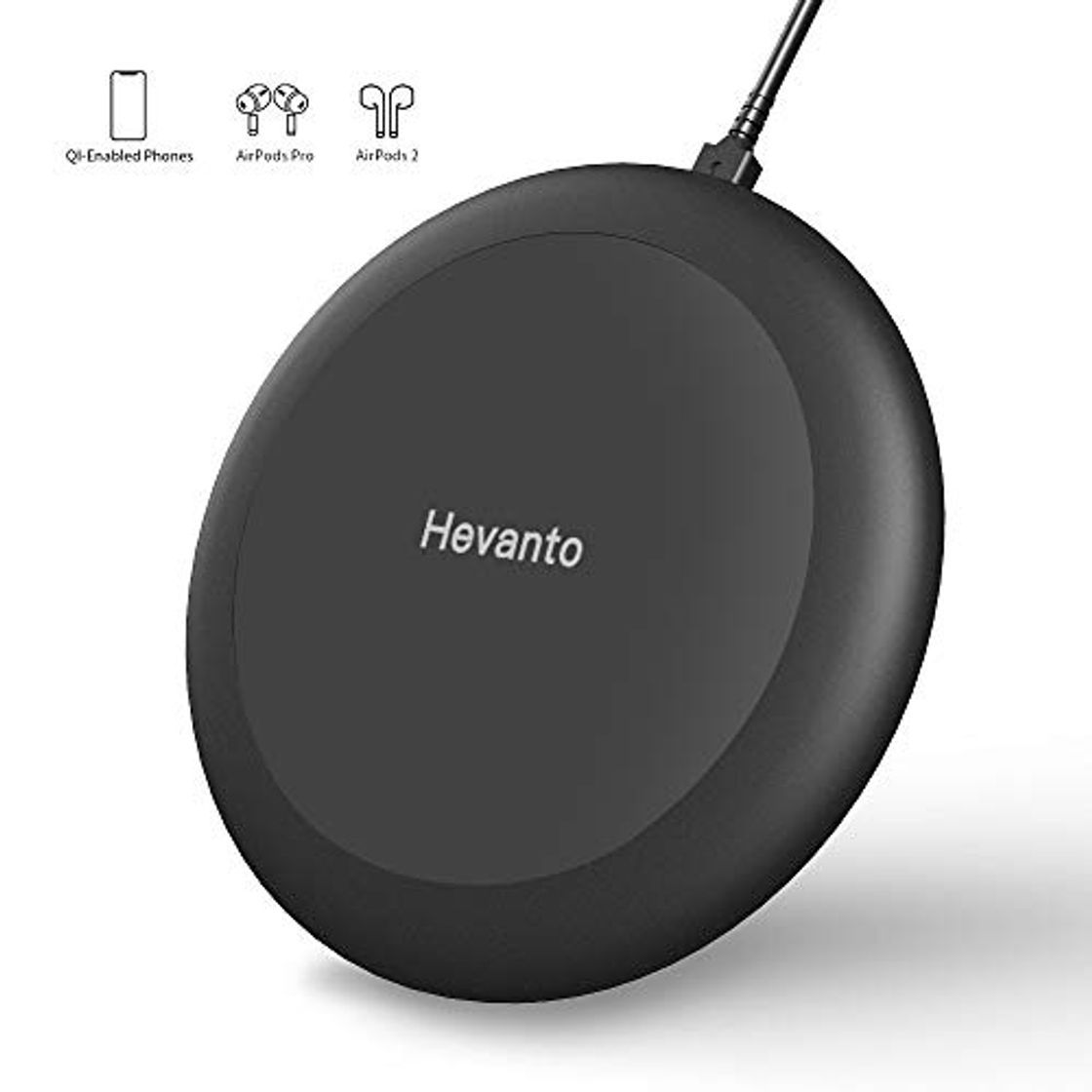 Electrónica Hevanto Cargador Inalámbrico,7.5W para iPhone 11/11 Pro/11 Pro MAX/XS Max/XR/XS/X/8/8 Plus, 10W