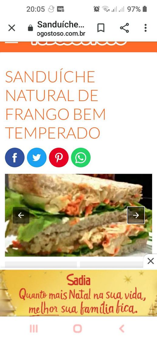 Moda Sanduíche natural de frango bem temperado