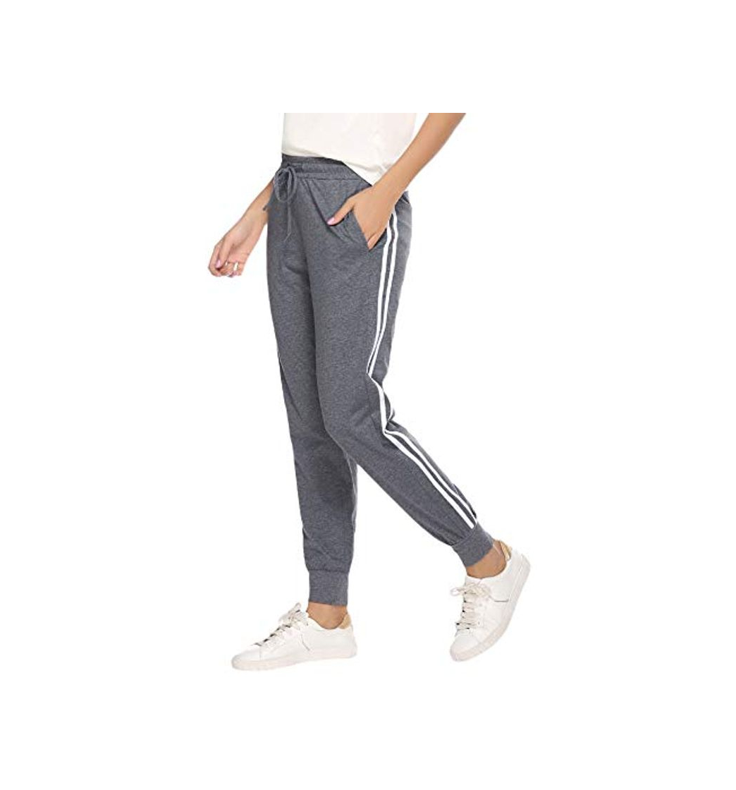 Fashion Hawiton Pantalon Chandal Mujer Largos Pantalones de Deporte Yoga Fitness Jogger Pantalones de Punto de Rayas