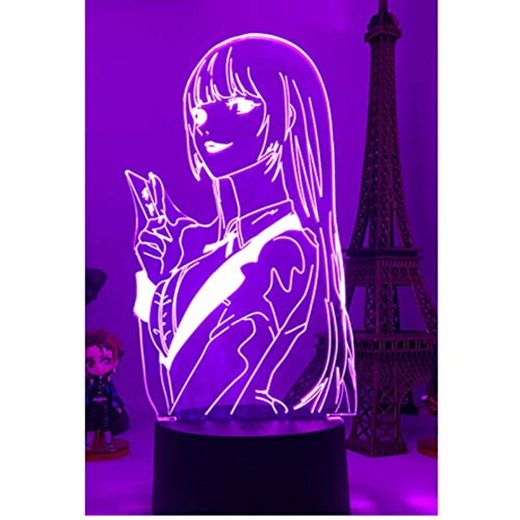 Lámpara de anime 3D de luz nocturna Yumeko Jabami de Kakegurui Gambler regalo para decoración de dormitorio luz nocturna linda figuras japonesas juguetes