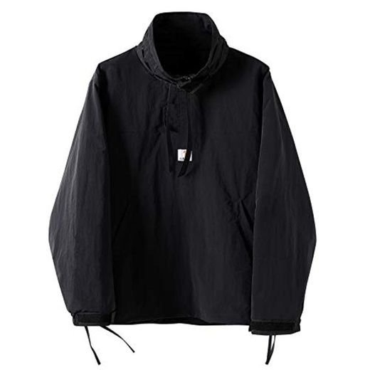 MONSFEVBG Chaqueta Cortavientos Techwear para Hombre Chaqueta Streetwear Japonesa Ropa de Jersey con Cremallera Black XL