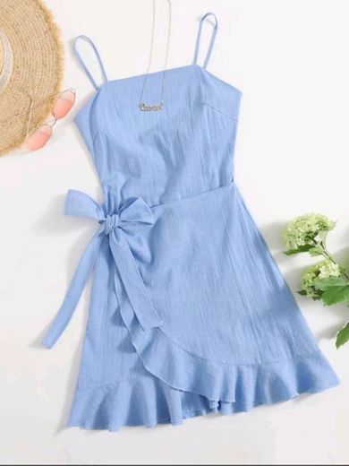 Boho vestido simples azul