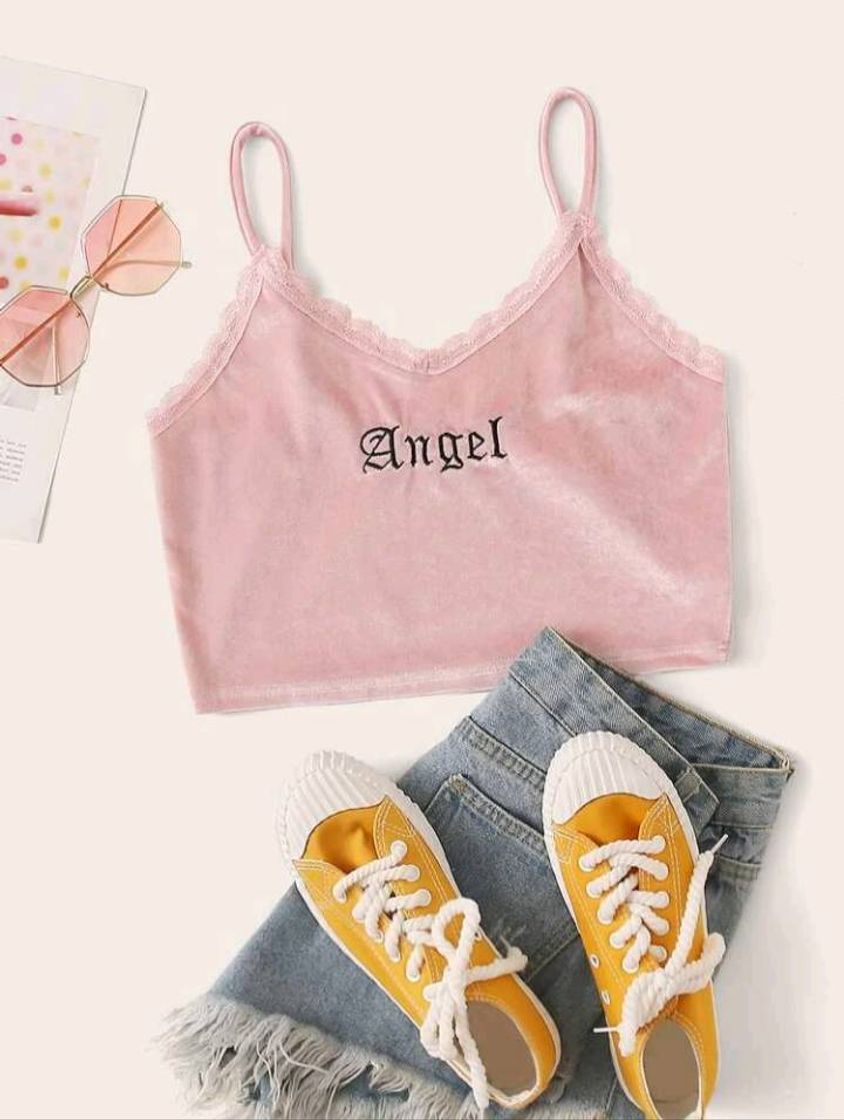 Fashion Cami top rosa bebê