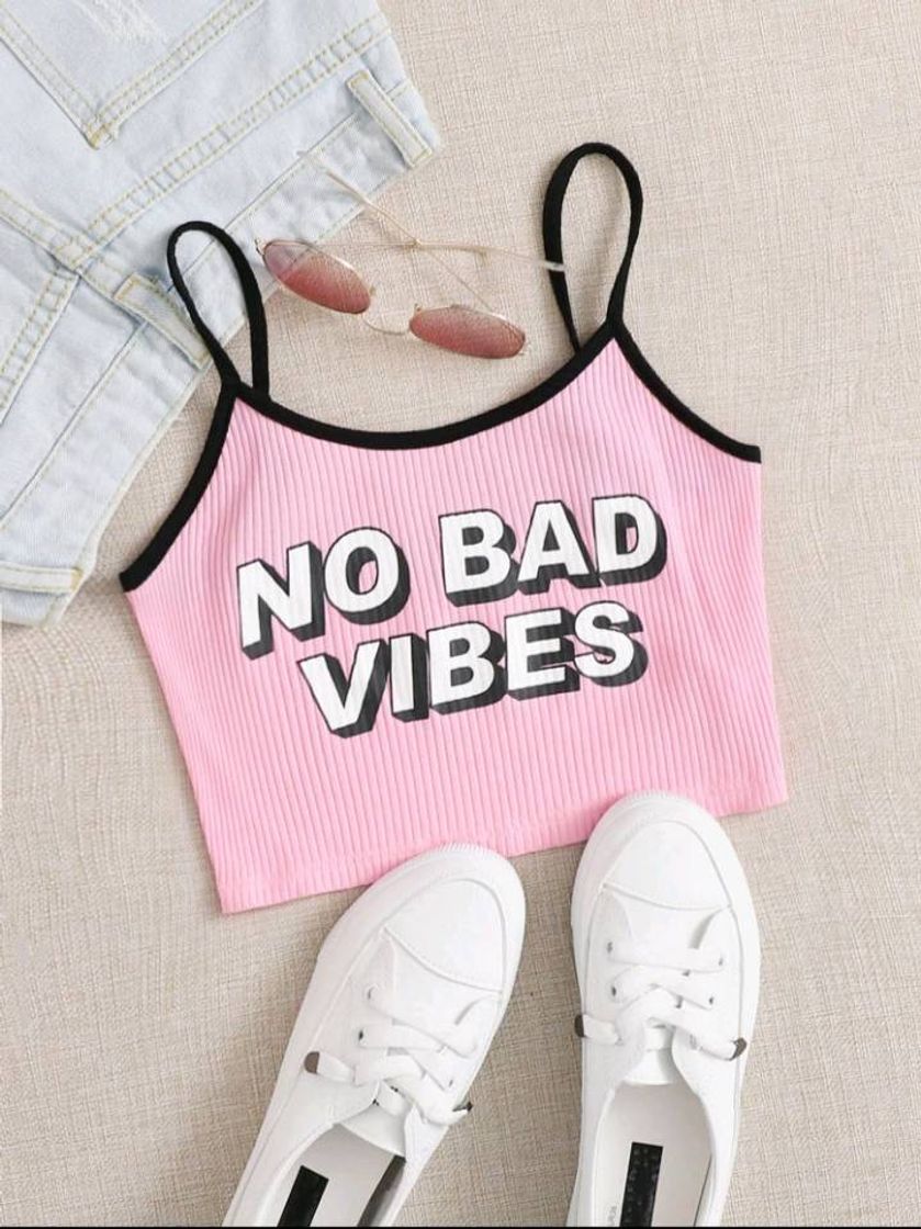 Fashion Cami top ringer rosa bebê
